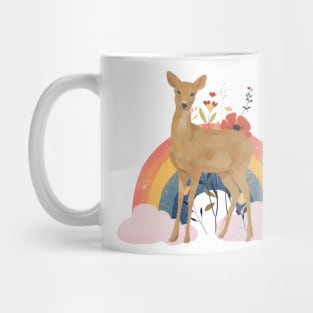 Vintage Floral Deer Mug